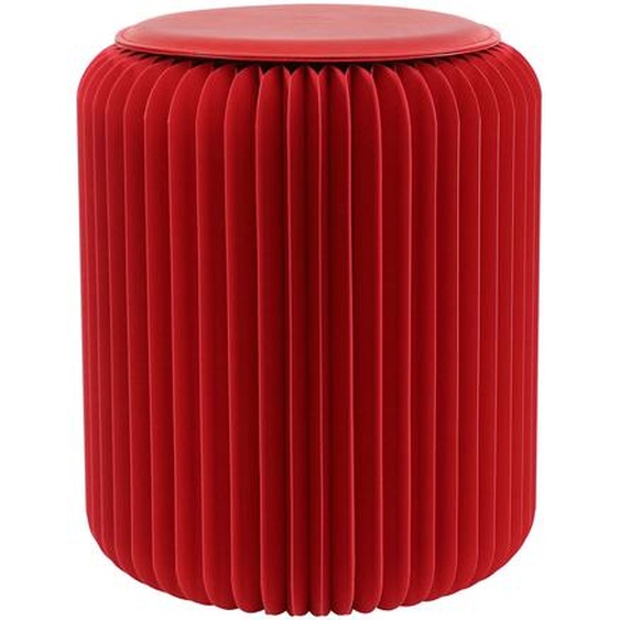 Paperflow Tabouret pliable Flexistool design accordéon H. 42 avec son coussin - Rouge