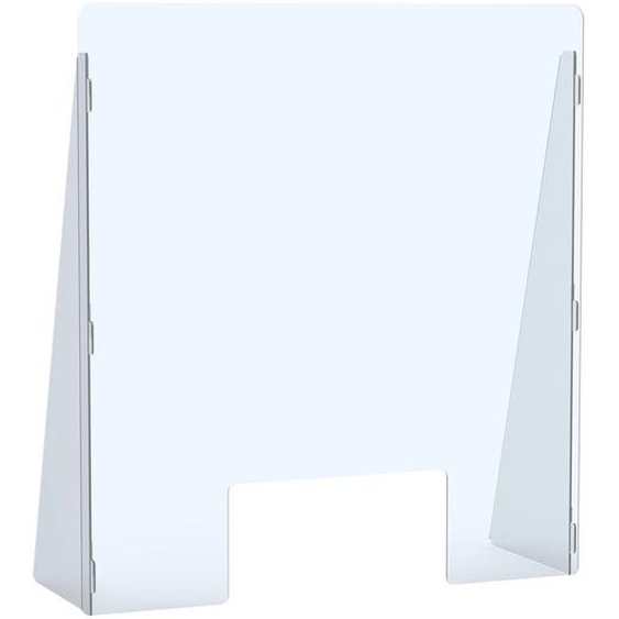 Paperflow Vitre de protection Plexiglass H.74 x L.68 x P.23,5 cm avec encoche passe documents - Epaisseur 4 mm