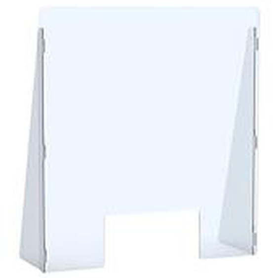 Paperflow Vitre de protection Plexiglass H.74 x L.68 x P.23,5 cm avec encoche passe documents - Epaisseur 4 mm