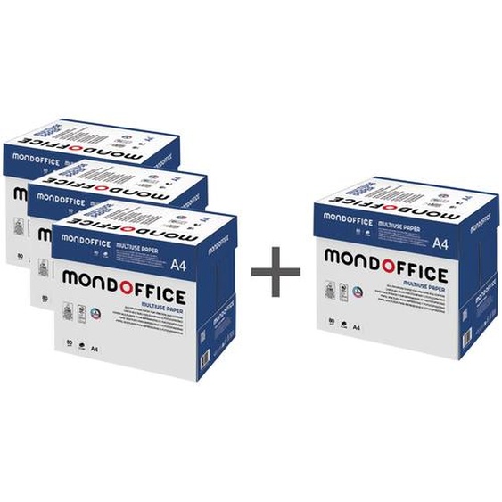 Papier A4 blanc Multi-usage - 80g - Offre 3 packs de 5 ramettes de 500 feuilles achetés + 1 pack gratuit