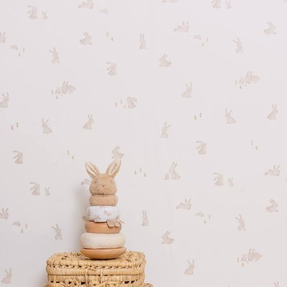 Papier peint Baby Bunny blanc