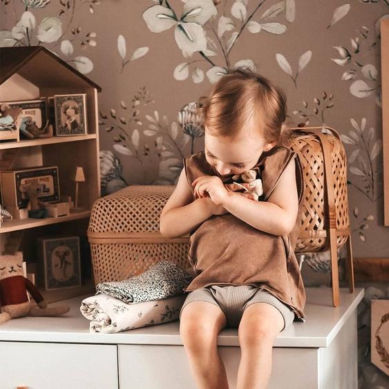 Papier Peint Enfant Trèfles Beige