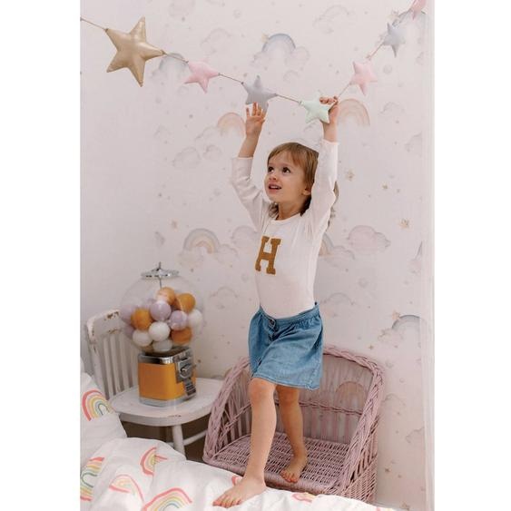 Papier Peint Enfants Arcs-en-ciel Et Nuages White