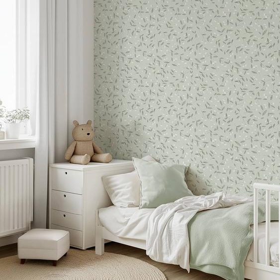 Papier peint Jolis bourgeons vert