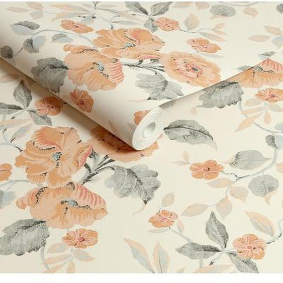 Papier peint Laura Ashley Alyworth Trail Apricot 1005 x 52cm Orange, vert sauge
