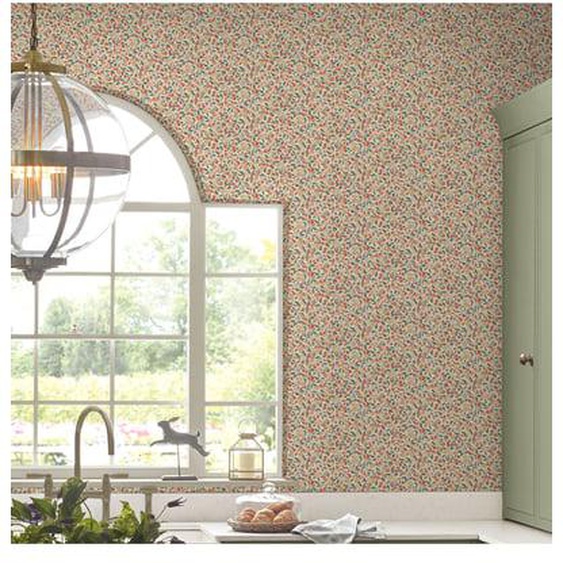 Papier peint Laura Ashley Liberty Devrins Grove Terracotta 1005 x 52cm Ocre, vermillon, vert sauge