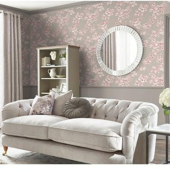 Papier peint Laura Ashley Roses Pollington Dove 1005 x 52cm Framboise, taupe