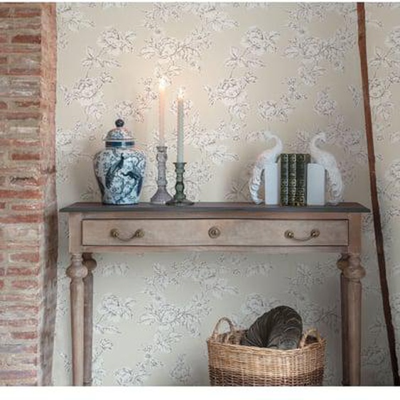 Papier peint Laura Ashley Roses Pollington Natural 1005 x 52cm Beige, marron
