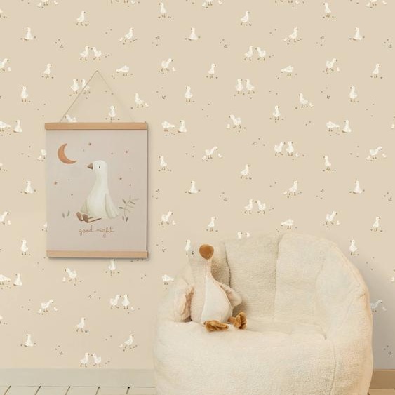 Papier peint Little Goose beige