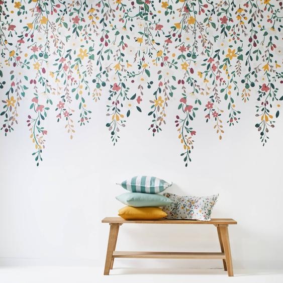 Papier Peint Panoramique Céleste Fleuri -