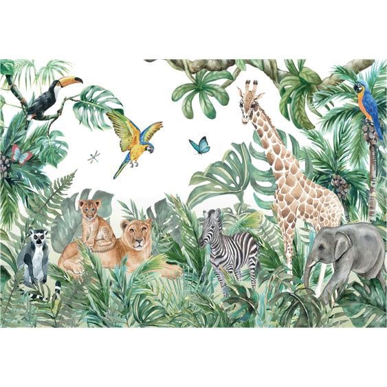 Papier peint panoramique jungle préencollé grand safari H 250 x L 360 cm