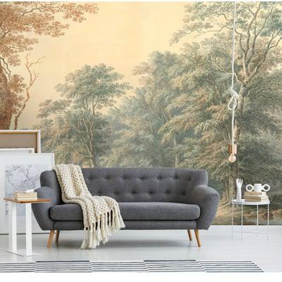 Papier peint panoramique XXL Vallée Bucolique 280 x 400cm Vert