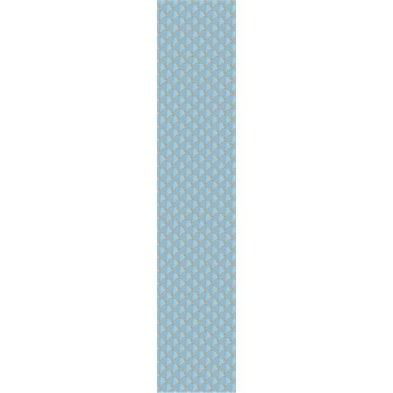 Papier peint préencollé art déco bleu claire éventail H300 x L60 cm