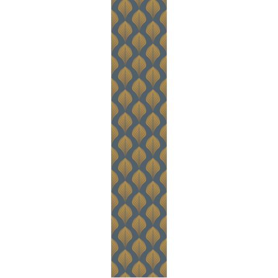 Papier peint préencollé bleu gris feuilles chic H300 x L60 cm