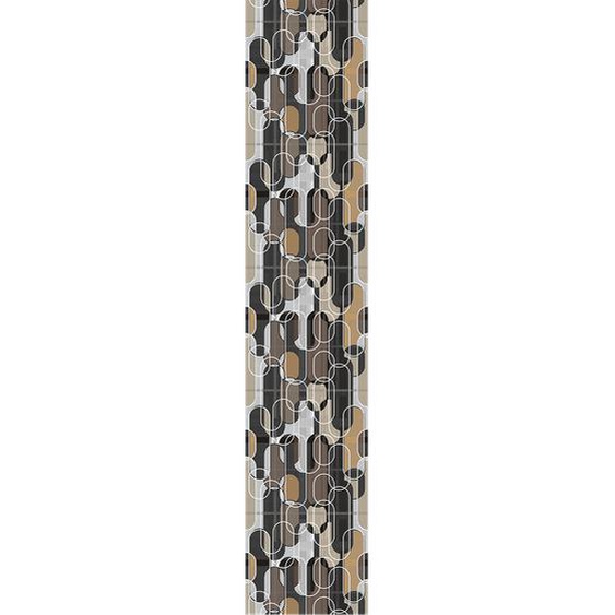 Papier peint préencollé design retro brun noir H300 x L60 cm