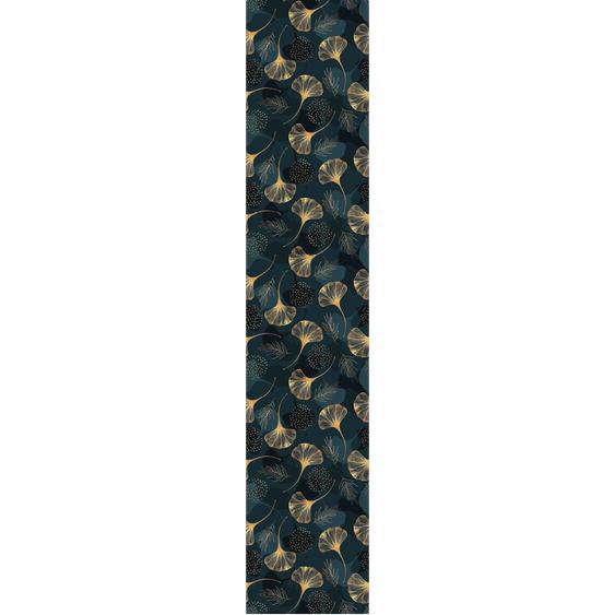 Papier peint préencollé feuille de ginkgo bleu H300 x L60 cm