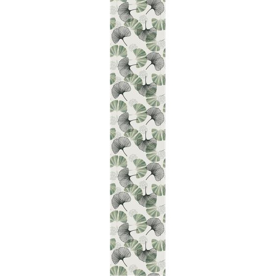 Papier peint préencollé feuilles de ginkgo gris vert H300 x L60 cm