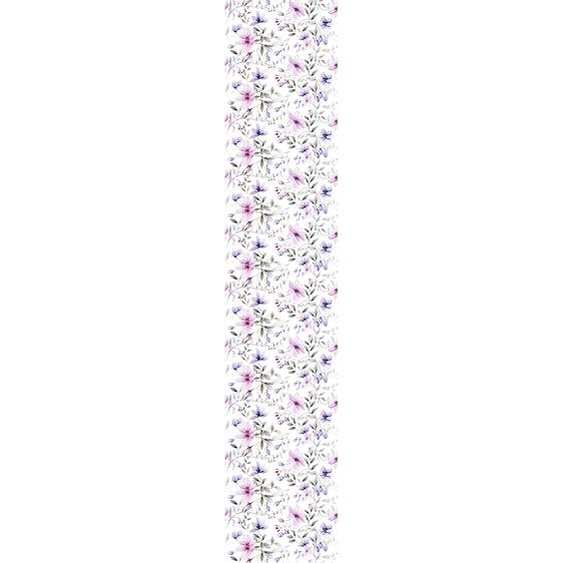 Papier peint préencollé fleurs roses et violettes H300 x L60 cm