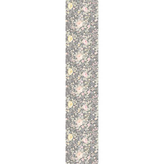 Papier peint préencollé fleurs vintage roses gris H300 x L60 cm