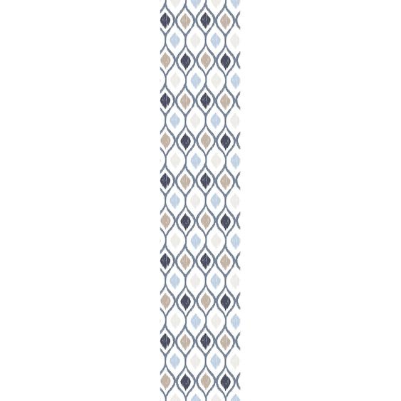Papier peint préencollé losanges rétro nuances de bleu H300 x L60 cm