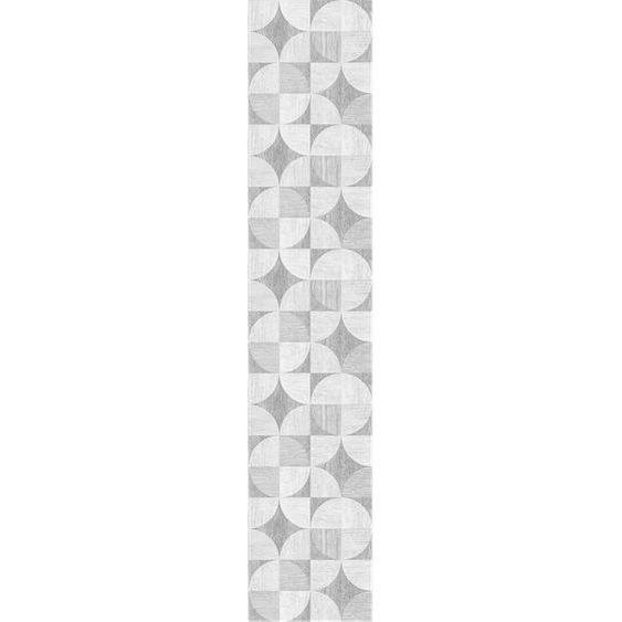 Papier peint préencollé mosaïque effet bois gris H300 x L60 cm