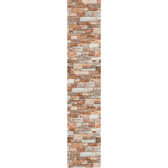 Papier peint préencollé parement en pierre rouge H300 x L60 cm