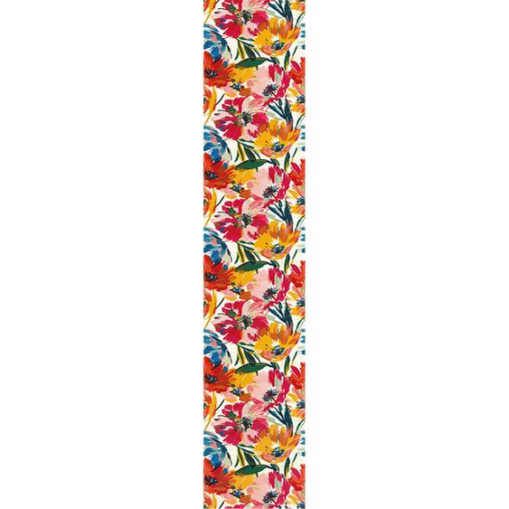 Papier peint préencollé peinture de fleurs multicolore H300 x L60 cm
