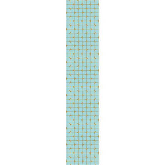 Papier peint préencollé rétro aquamarine et jaune H300 x L60 cm