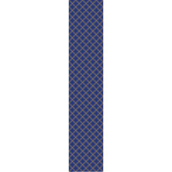 Papier peint préencollé rétro ornements bleu et jaune H300 x L60 cm
