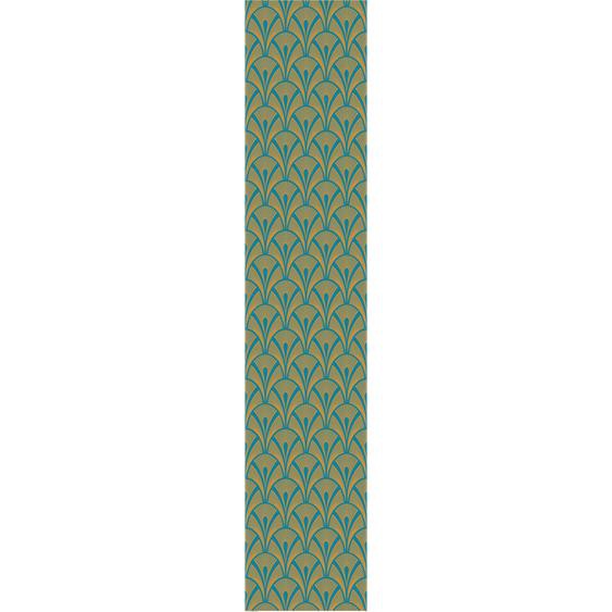 Papier peint préencollé scandinave art déco bleu canard H300 x L60 cm