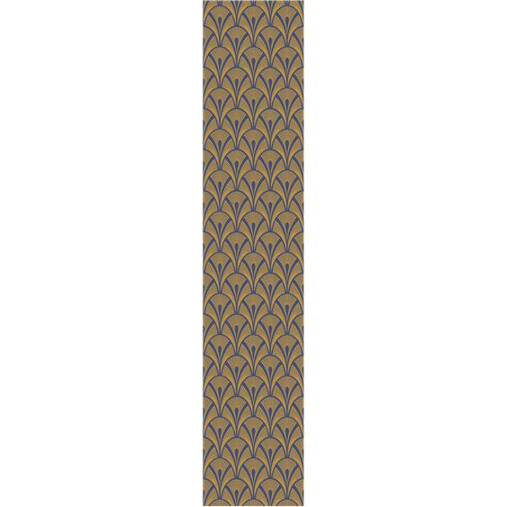 Papier peint préencollé scandinave art déco bleu foncé H300 x L60 cm