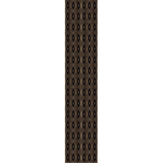 Papier peint préencollé scandinave art déco losanges noirs et effet doré H300 x L60 cm