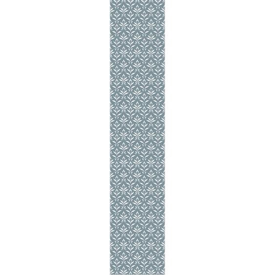 Papier peint préencollé scandinave baroque floral bleu gris H300 x L60 cm