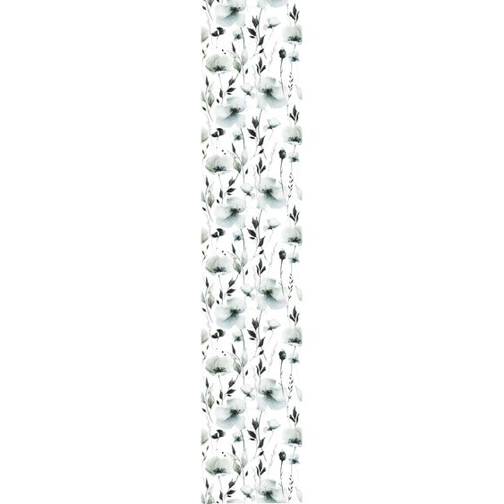Papier peint préencollé scandinave fleurs blanches aquarelle H300 x L60 cm