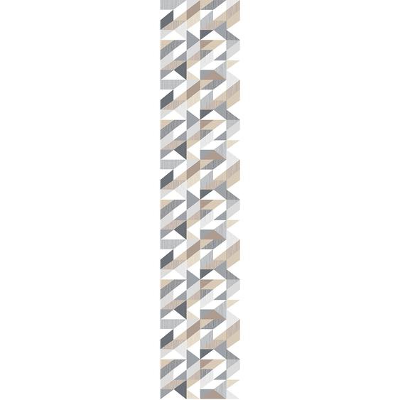 Papier peint préencollé scandinave graphique brun gris blanc H300 x L60 cm