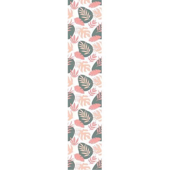 Papier peint préencollé tropical feuilles de palmier roses H300 x L60 cm