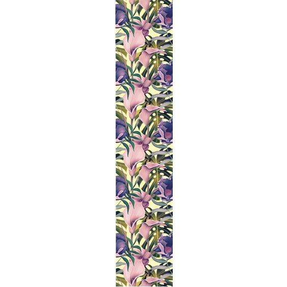 Papier peint préencollé tropical fleurs roses et violettes H300 x L60 cm