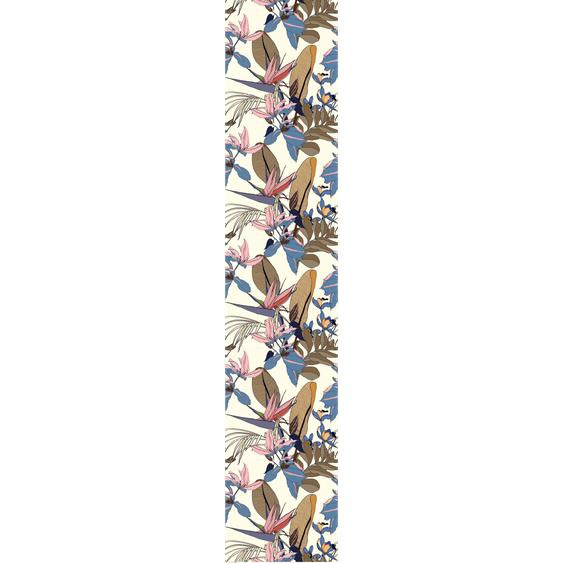 Papier peint préencollé tropical jaune feuilles de bananier et fleurs de paradis H300 x L60 cm