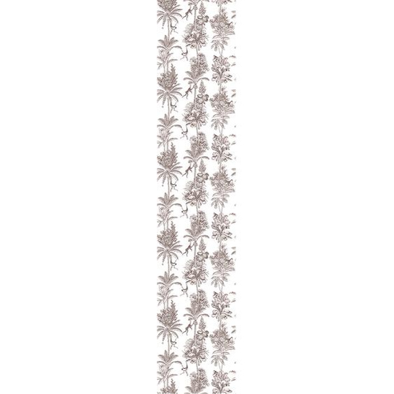 Papier peint préencollé tropical palmiers vintage blanc et brun H300 x L60 cm
