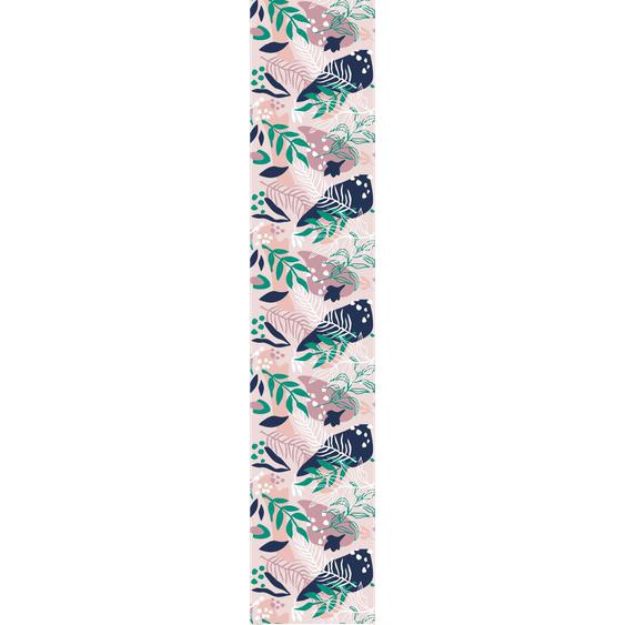 Papier peint préencollé tropical rose et bleu marin H300 x L60 cm