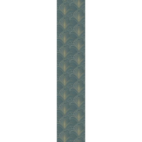 Papier peint préencollé vert gris feuilles géométriques H300 x L60 cm