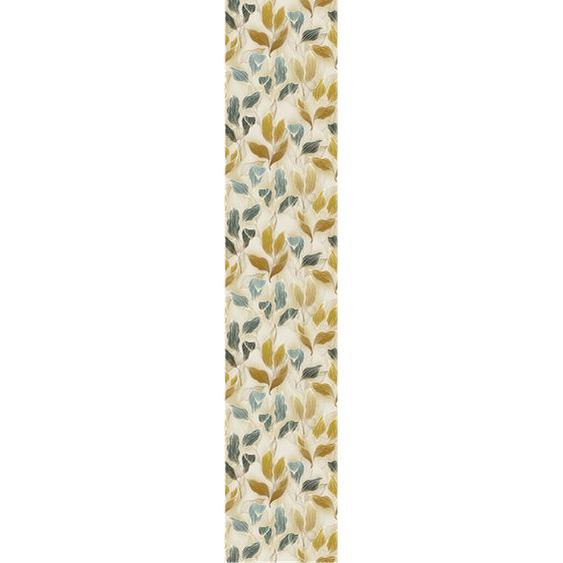 Papier peint préencollé vintage feuilles jaunes brunes et bleues H300 x L60 cm