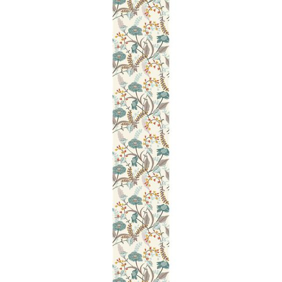 Papier peint préencollé vintage fleurs bleues H300 x L60 cm