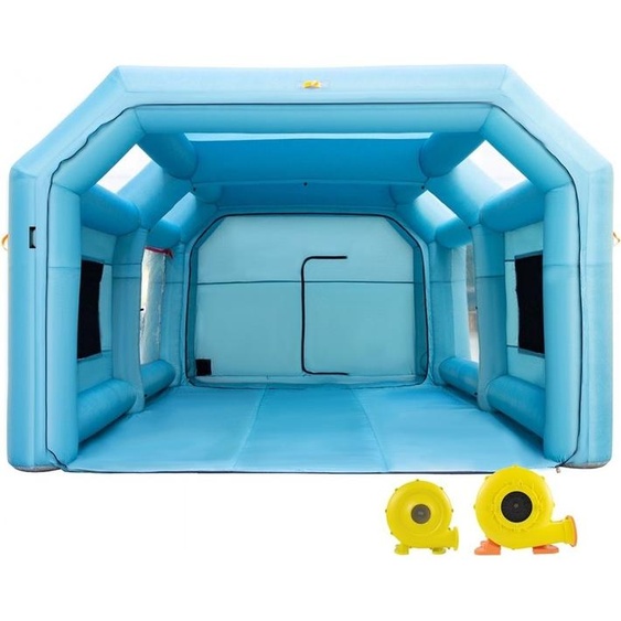 Paradis des cabines de peinture - Tente de peinture gonflable pour voiture 23x13x8ft, Système de filtration et 2 ventilateurs inclus