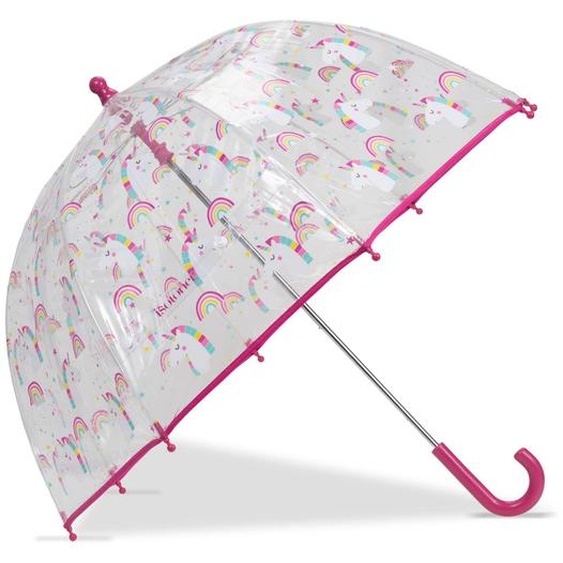 Parapluie Cloche Transparent, Ouverture Facile Et Sécurisante Pvc/licorne Arc En Ciel