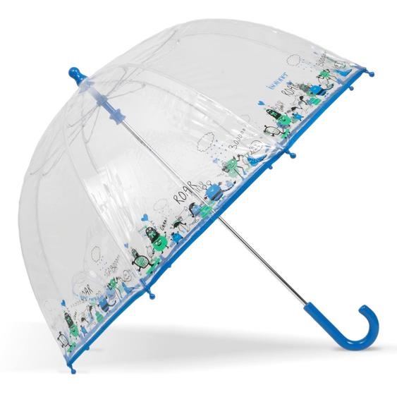 Parapluie Cloche Transparent, Ouverture Facile Et Sécurisante Pvc/monstre Bleu