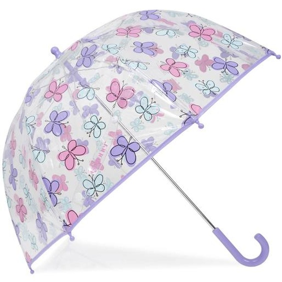 Parapluie Cloche Transparent, Ouverture Facile Et Sécurisante Pvc/papillons