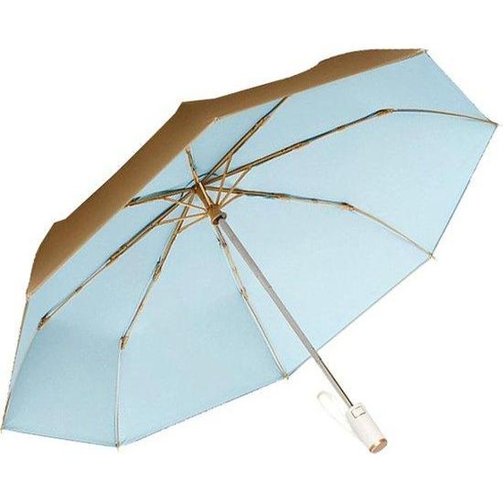 Parapluie pour hommes, femmes et filles, diamètre 100 cm, poignée ergonomique à ouverture automatique, revêtement doré résistant à leau, protection contre les UV