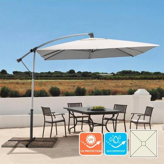Parapluie suspendu Carré 2,5 mètres Jardin Café Hôtel Alu protection uv Shadow