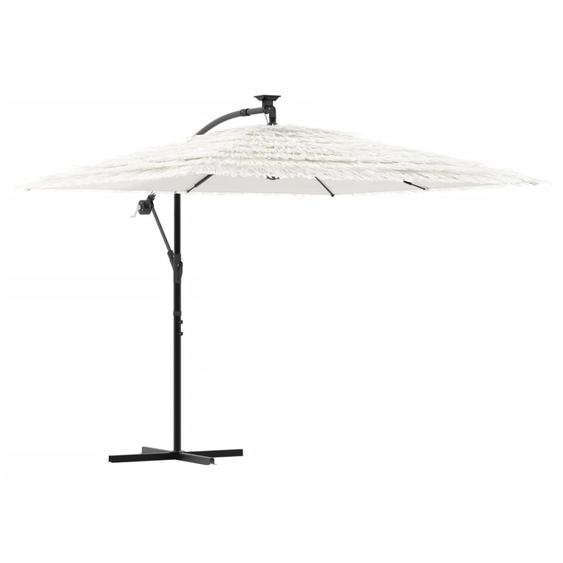 Parasol de jardin avec mât en acier blanc 246x246x230 cm
